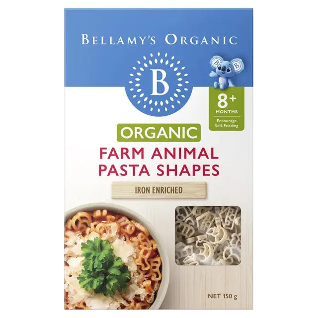 Farm Animal Pasta Shapes 8+Months by Bellamy's Organic - 150g