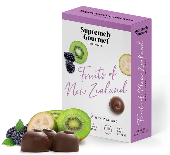 Fruits of New Zealand Chocolate 10 Pieces - Supremely Gourmet  - 100g