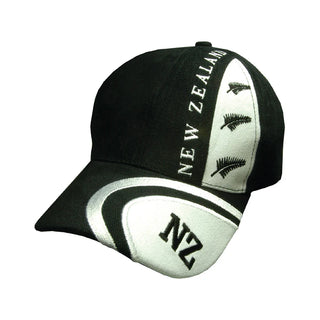 Hat Brushed 3 Ferns & NZ - Colour: Black/White combined - Parrs