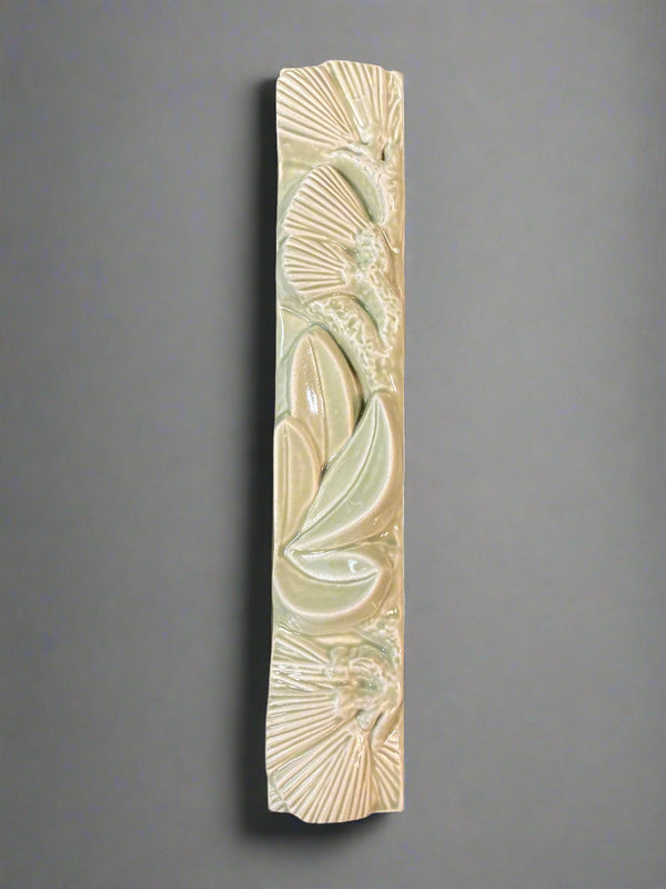 Wall Long Oblong Pohutukawa Flowers Ceramic Art - Bob Steiner