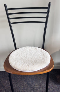 Round Seat  Natural White Wool Pad - 35cm - Classic Sheepskin