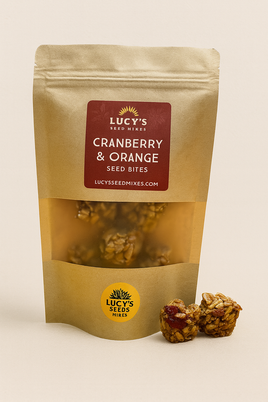 Mini Seed Bites - Cranberry & Orange - Choc 84g - Lucy's Seeds N Things