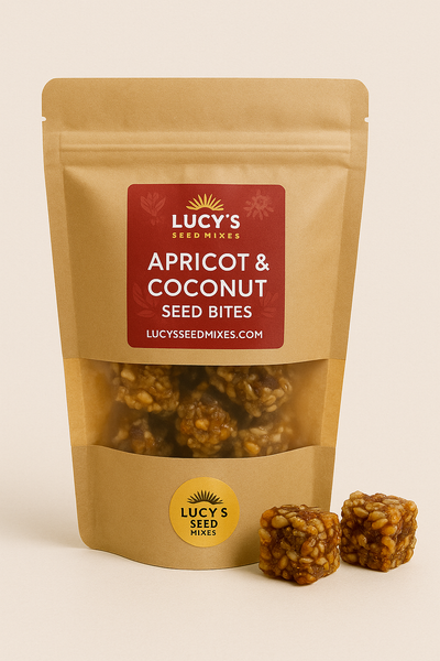 Mini Seed Bites - Apricot & Coconut - Choc 84g - Lucy's Seeds N Things