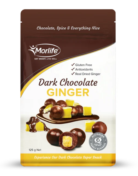 Chocolate Coated Ginger - Morlife - 125g