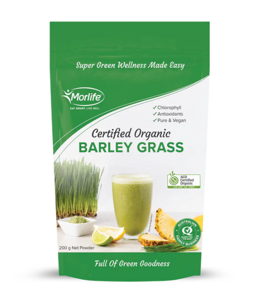 Cartified Organic Barley Grass Powder - Morlife - 200g