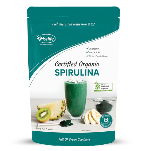 Certified Organic Spirulina Powder - Morlife - 250g