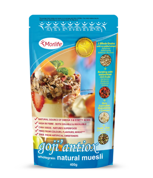 Goji Antiox Wholegrain Natural Muesli - Morlife - 400g