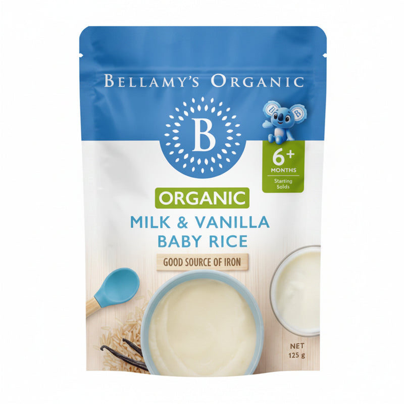 Milk & Vanilla Baby Rice 6+Months by Bellamy's Organic - 125g