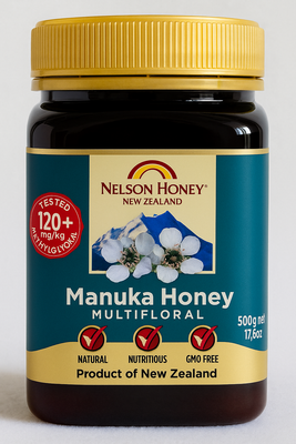 Manuka Honey MGO120+ (UMF6+) Multifloral 500g - Nelson Honey