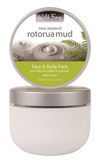 Rotorua Mud Face & Body Pack With Manuka Honey & Lavender - Wild Ferns - 650g