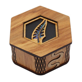 Wooden Hexagonal Box - Paua Fern - Aeon Giftware