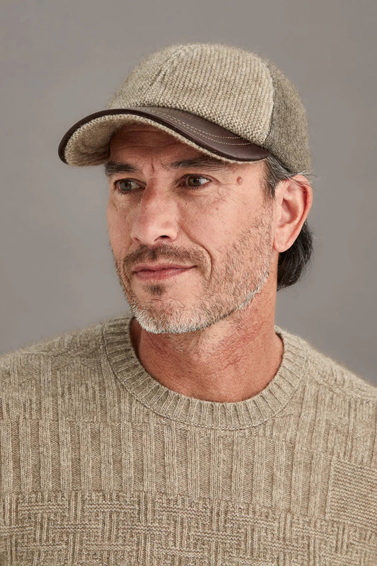 Possum Merino Leather Peak Cap - McDonald New Zealand