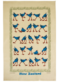 Pukeko Playing Tea Towel (49 x 76cm) - The Derek Corp Ltd