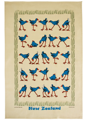Pukeko Playing Tea Towel (49 x 76cm) - The Derek Corp Ltd