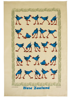 Pukeko Playing Tea Towel (49 x 76cm) - The Derek Corp Ltd