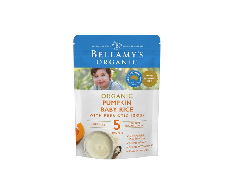 Pumpkin Baby Rice With Prebiotic [GOS] 5+Months by Bellamy's Organic - 125g
