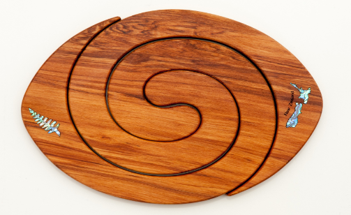 Rugby Ball Rimu Tablemat - Romeyn Woodcrafts Ltd