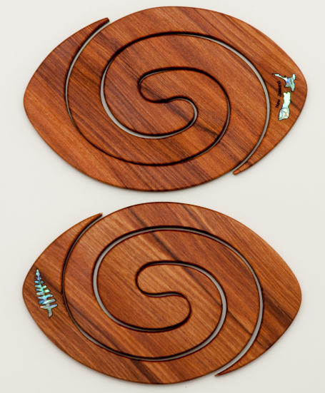 Rugby Ball Rimu Beers Coasters - Romeyn  Woodcrafts Ltd