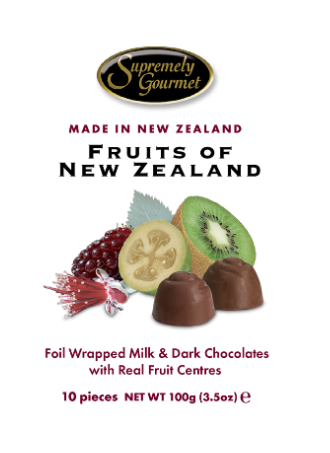 Fruits of New Zealand Chocolate 10 Pieces - Supremely Gourmet  - 100g