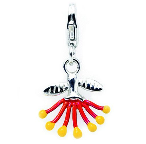 Pohutukawa Sterling Silver Charm - ZALA