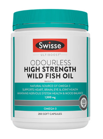 Ultiboost Odourless High Strength Wild Fish Oil 1500mg by Swisse - 200 capsules