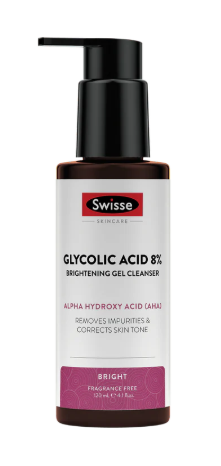 Skincare Glycolic Acid 8% Brightening Gel Cleanser by Swisse - 120ml