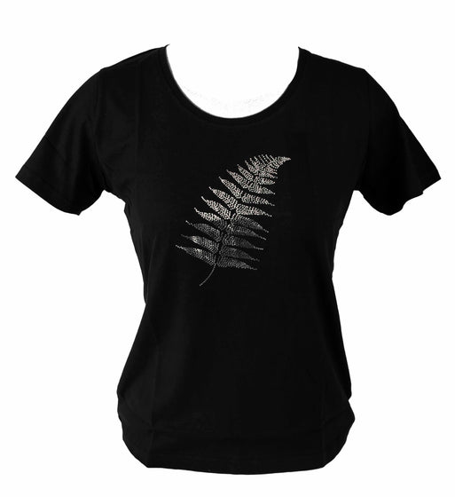 Silver Fern Ladies Tee - Black Colour