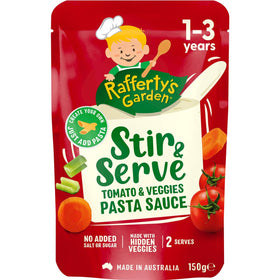 Stir & Serve Tomato & Veggies Pasta Sauce 1-3 Years by Rafferty's Garden - 150g