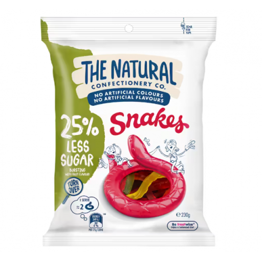 Snakes 25% Less Sugar - The Natural Confectionery Co. - 230g