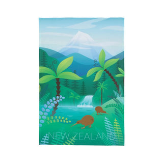 Tea Towel NZ Scene Kiwi - Parrs