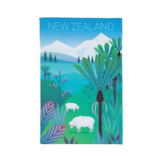Tea Towel NZ Scene Sheep - Parrs