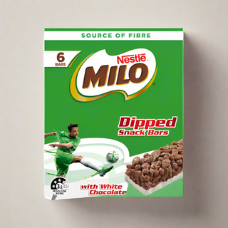 Milo Dipped With White Chocolate Snack Bars [Pack of 6] by Nestle - 160g