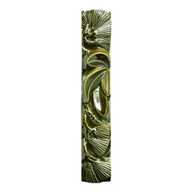 Wall Long Oblong Pohutukawa Flowers Ceramic Art - Bob Steiner