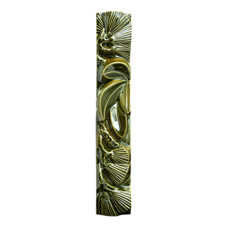 Wall Long Oblong Pohutukawa Flowers Ceramic Art - Bob Steiner