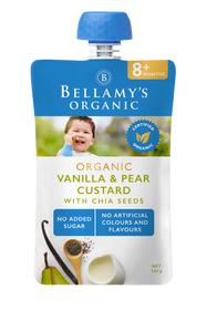 Vanilla & Pear Custard With Chia Seeds 8+Months by Bellamy's Organic - 120g