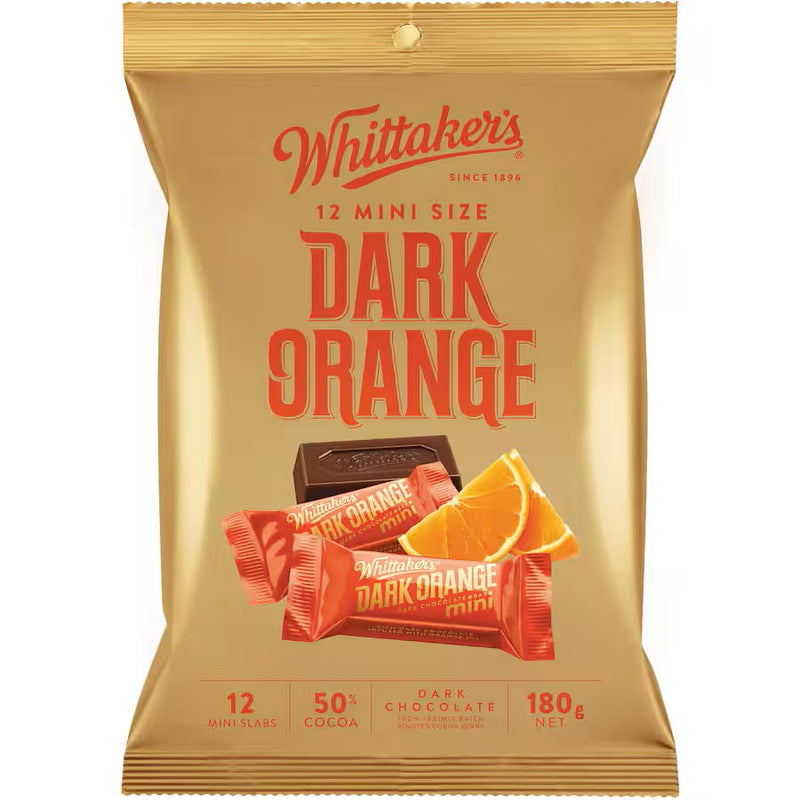 Whittaker's Dark Orange Chocolate - 12 Mini Slab 180g