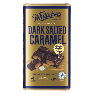 Whittaker's Dark Salted Caramel 62% Cocoa Dark Chocolate Block 250g
