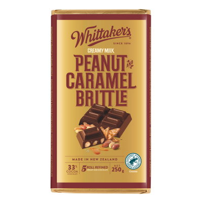 Whittaker's Peanut Caramel Brittle Creamy Milk Chocolate Block 250g