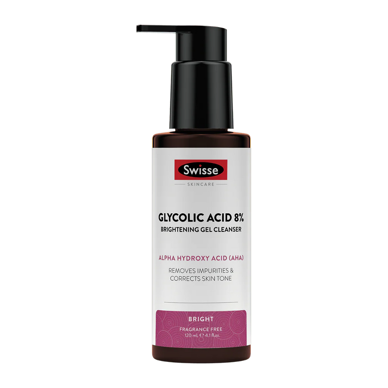 Skincare Glycolic Acid 8% Brightening Gel Cleanser by Swisse - 120ml