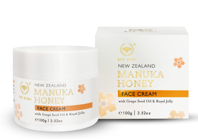 Manuka Honey Face Cream With Grape Seed Oil & Royal Jelly 100ml - Bee Kiwi