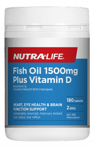 Fish Oil 1500mg Plus Vitamin D - Nutra Life