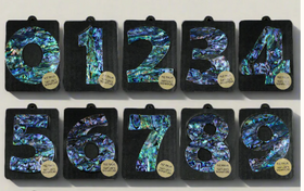 Paua Shell Numbers - Ocean Shell Studios