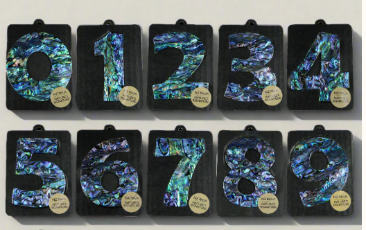 Paua Shell Numbers - Ocean Shell Studios