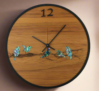 Paua and Rimu Clocks -  Ocean Shell Studios