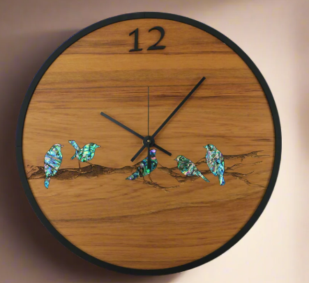 Paua and Rimu Clocks -  Ocean Shell Studios
