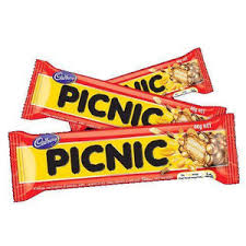 Picnic  Chocolate Bar by Cadbury (Pack of 3) - 46g x 3
