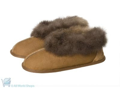 New Zealand Slippers - Possum Fur Trimmed