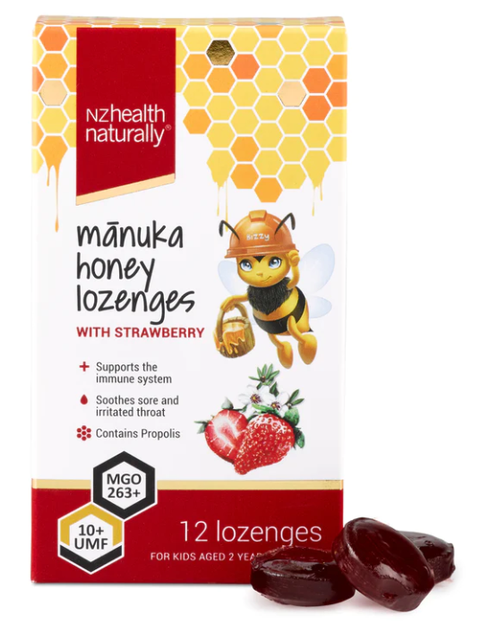 UMF10+  Manuka Honey Lozenges – Kids – Strawberry - 12s