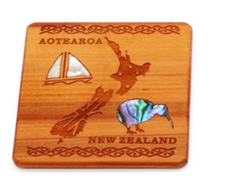 Wood Fridge Magnet - NZ Map - QWood Studio