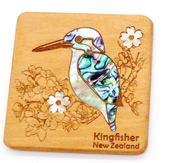 Wood Fridge Magnet - Kingfisher - QWood Studio